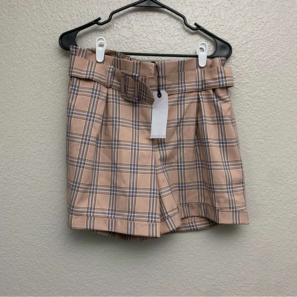 Potter’s Pot Women’s Light Pink Plaid Skort Large NWT